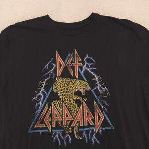 Def Leppard Band Graphic Crew Neck T Shirt Adult Mens Size Extra Large XL Black